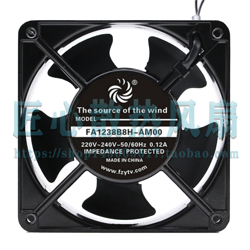 แหล่งที่มาของลม FA1238B8/7/9H/L/M-AM00 มอเตอร์ AC 120 * 120 * 38 มม.ระบายความร้อน 12 ซม.พัดลม
