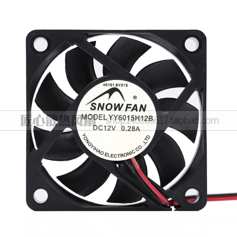 SNOWFAN 6CM 6015 12V 双珠散热风 YY6015H12B 12V 0.28A