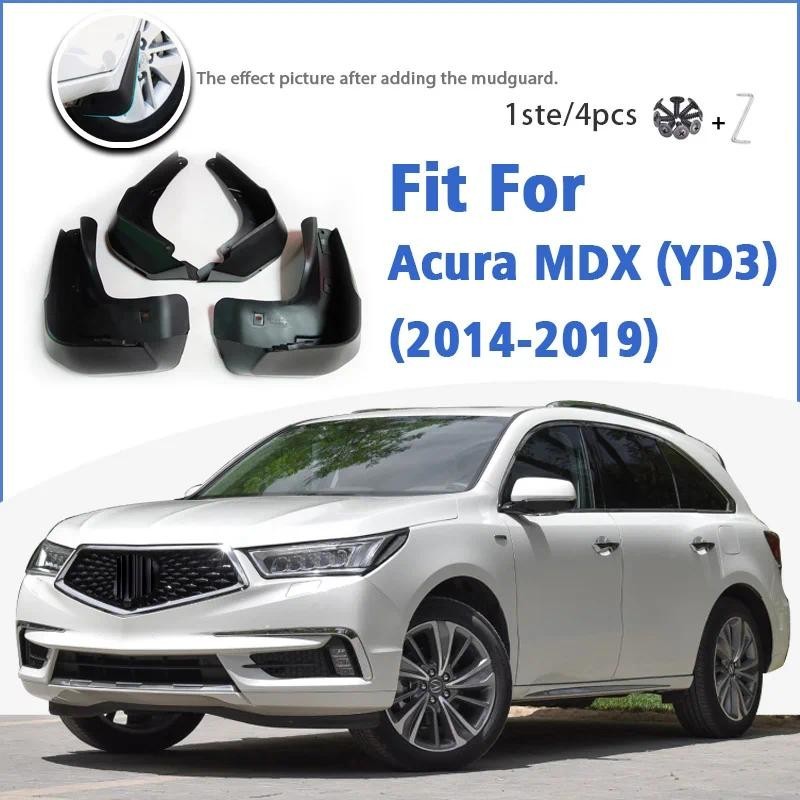 Mudguard สําหรับ Acura MDX YD3 2014 2015 2016 2017 2018 2019 ด้านหน้าด้านหลัง 4pcs Mudflaps Mudguard