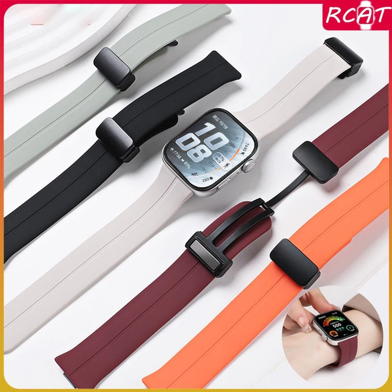 สายนาฬิกากีฬาซิลิโคน for Huawei Watch Fit 5 4 3 / 5 4 Pro หัวเข็มขัดแม่เหล็กเปลี่ยนสายยาง for Smartwatch Huawei Fit 3
