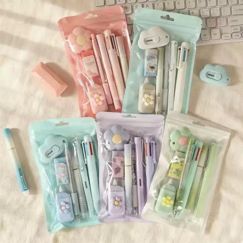 เซตเครื่องเขียน 7 ชิ้น ของขวัญพรีเมียมสำหรับนักเรียน เปิดเทอมและเรียนจบ