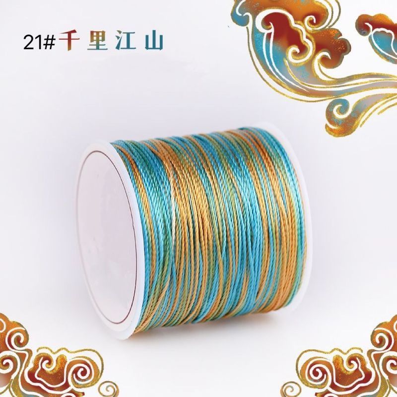 ด้ายถักทําด้วยมือ diy ลวดถัก Segment ย้อม 12 Strands ด้าย Qianli Jiangshan Segment ย้อมสี Strand สร้