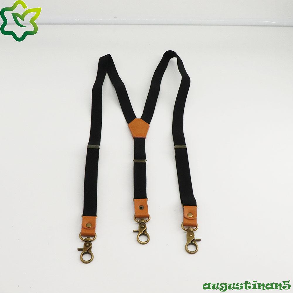 AUGUSTINAN Suspenders คลิปเสื้ออุปกรณ์เสริมสีทึบประสิทธิภาพสําหรับผู้หญิง Vintage คลิปสายรัดชุดแต่งงาน Y-Back Braces สายรัดแขวนกางเกงคลิป