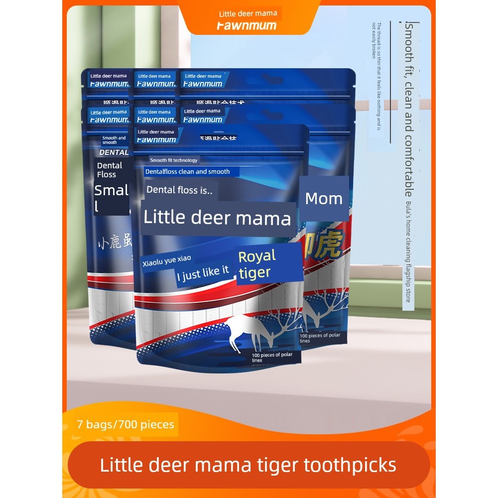 dental floss ไหมขัดฟัน Mama Deer Yuhu Dental Floss Smooth Round Floss Safe Floss Bow-Shaped Family F