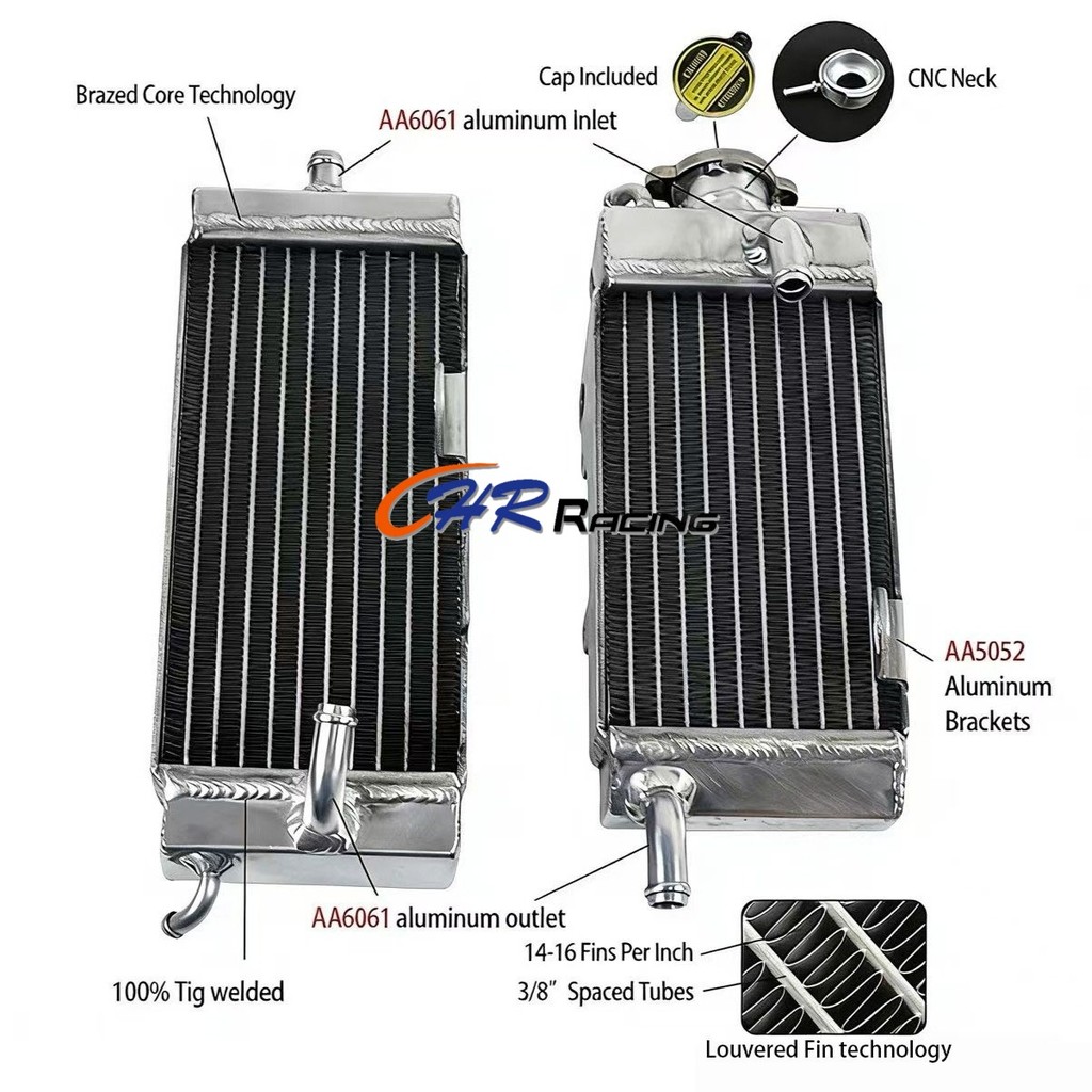 LH&RH หม้อน้ําอลูมิเนียมอัลลอยด์ใหม่เอี่ยมสําหรับ Yamaha WR200/WR200RD 1992