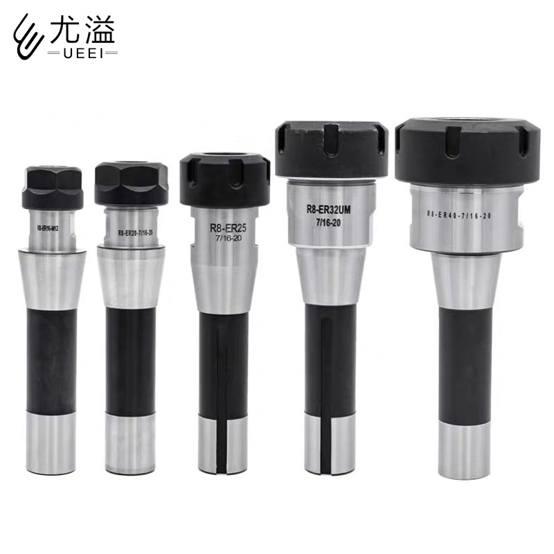 R8 ER ผู้ถือเครื่องมือ ER16 ER20 ER25 ER32 ER40 CNC Milling Precision 0.008 R8 แกนบดเครื่องมือศูนย์ส