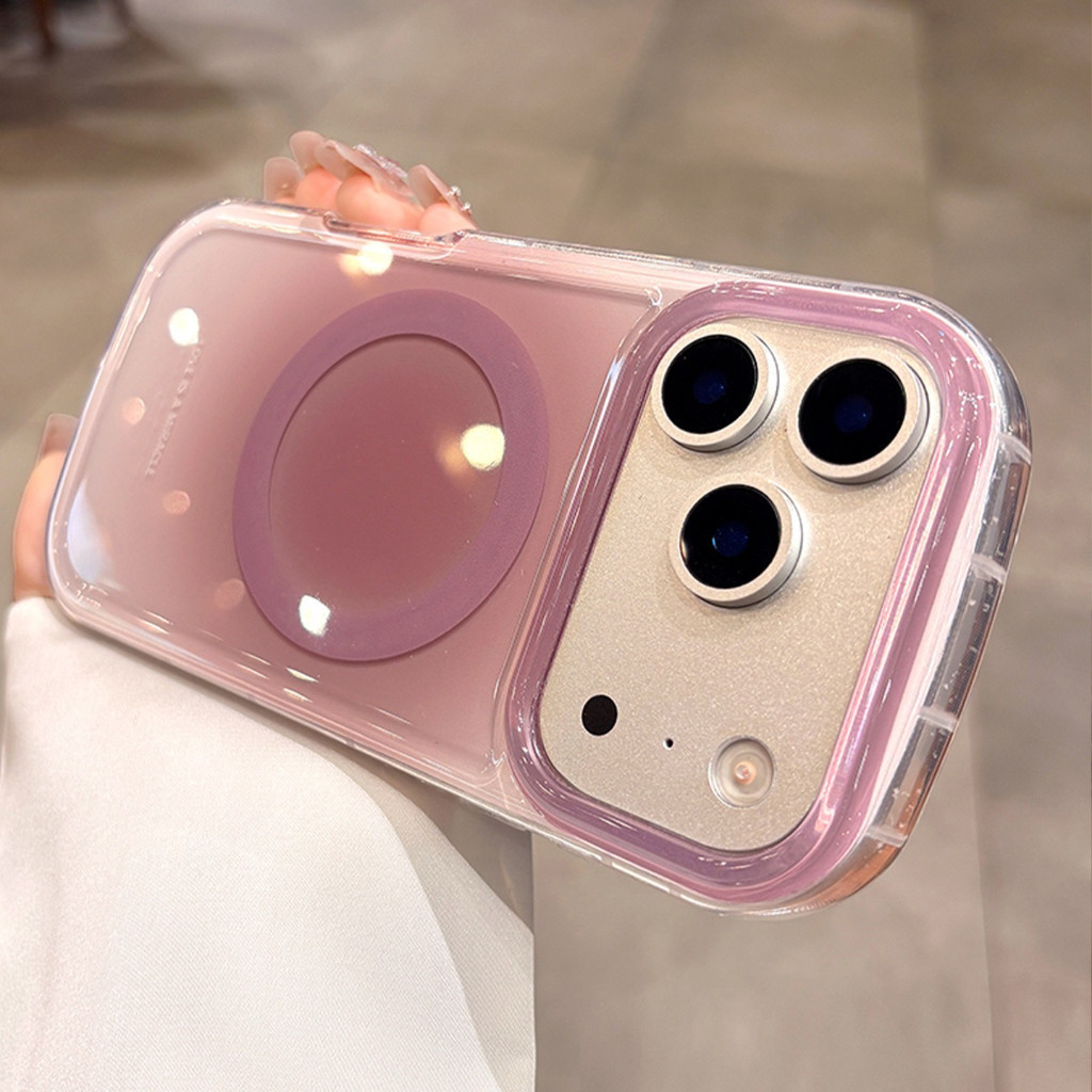 ซิลิโคนแม่เหล็กใสสำหรับเคส iPhone 17 Pro 16 15 Pro Max พร้อมตัวป้องกันเลนส์และเคสกันกระแทก