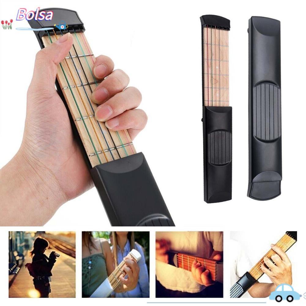 BOLSA Chord Trainer, F/Beginne 6 String 6 Fret Pocket Guitar, Compact Size Maple Wood Guitar Practic