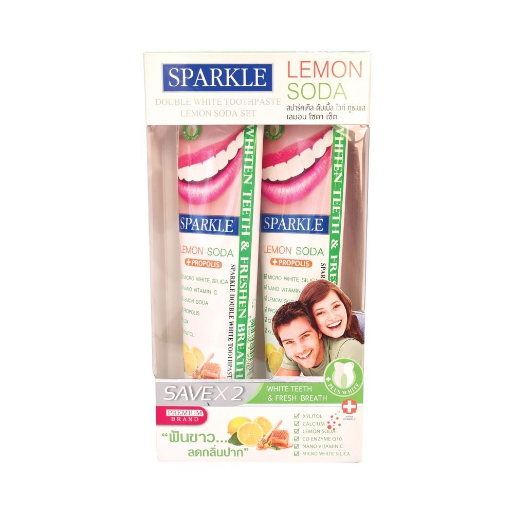 [สินค้าส่งด่วน] สปาร์เคิล ยาสีฟัน เลม่อนโซดา 100กX2 SPARKLE LEMON SODA 100GX2