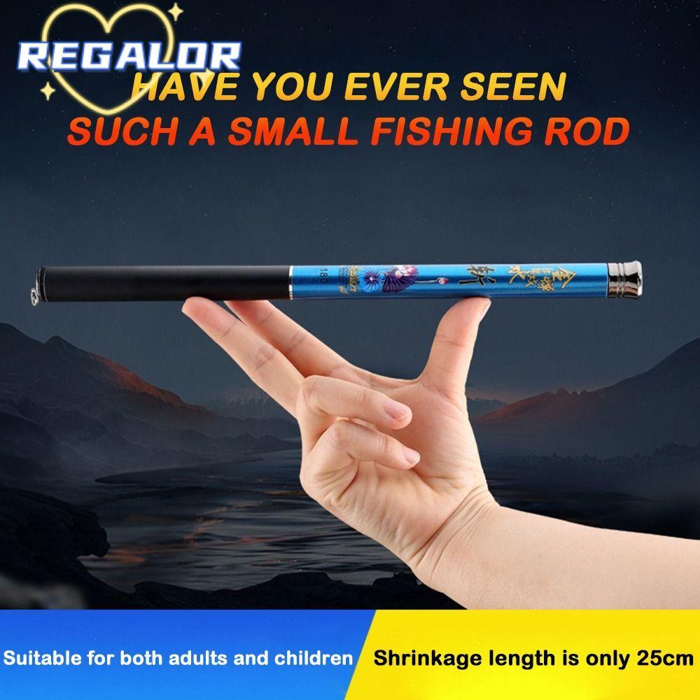 REGALOR0G เบ็ดตกปลาครบชุด, 1.4 M-3.6 M Spincast Fishing Reel ชุดเบ็ดตกปลา, เด็กแก้ว Fibre Telescopic