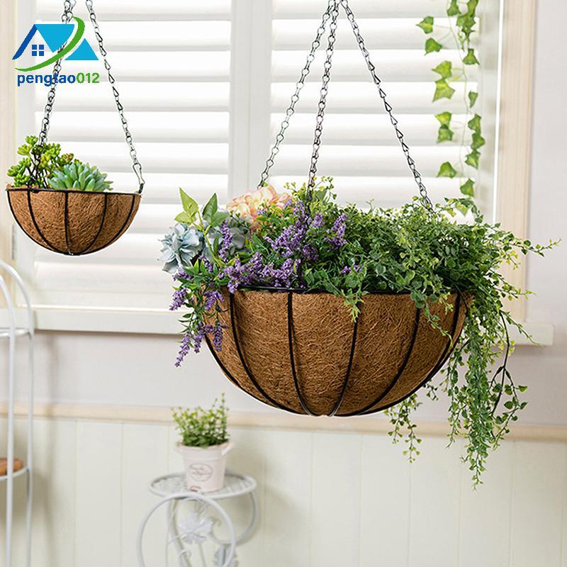 Pengatao12 เส้นใยไม้ไผ่ธรรมชาติ Liners Thi Coconut Liners สําหรับ Garden Planters รอบแขวนตะกร้าปลูก 