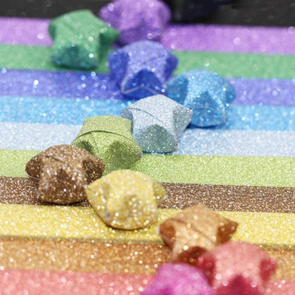 Yeooyur Stars Paper Packaging กระดาษ DIY, 360 แผ่น-18 สี (แฟลช Origami Stars)