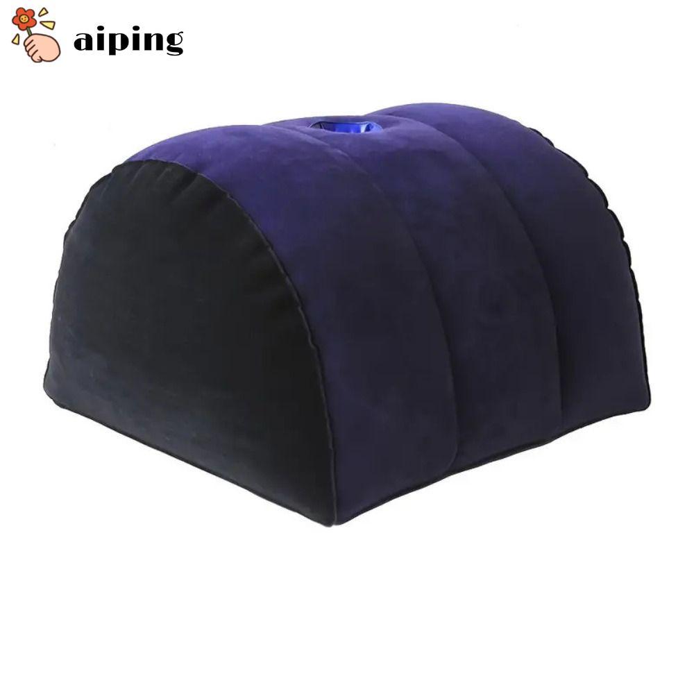 AIPING หมอนซิลิโคน, สีฟ้า + สีดํา PVC Flocking Magic Cushion, Inflatable Soft สามเหลี่ยมกระบอก Wedge Relax Cushion Home