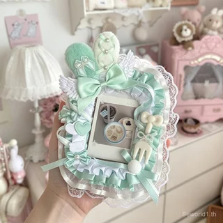 [พร้อมส่งสินค้า] Se.W กับ.ว ลูกไม้ตัดกระต่ายหูผู้ถือบัตรน่ารักอะนิเมะอุปกรณ์ต่อพ่วงการ์ตูนการ์ดขนาดเล็กฝาครอบป้องกัน ทําเอง ตกแต่งกระเป๋า