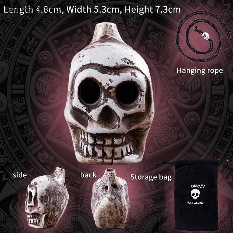 ADTH Origl Aztec Death นกหวีด Loud กรีดร้อง Aztec Death นกหวีดแปลกโครงกระดูกนกหวีดอุปกรณ์ปาร์ตี้ฮาโล