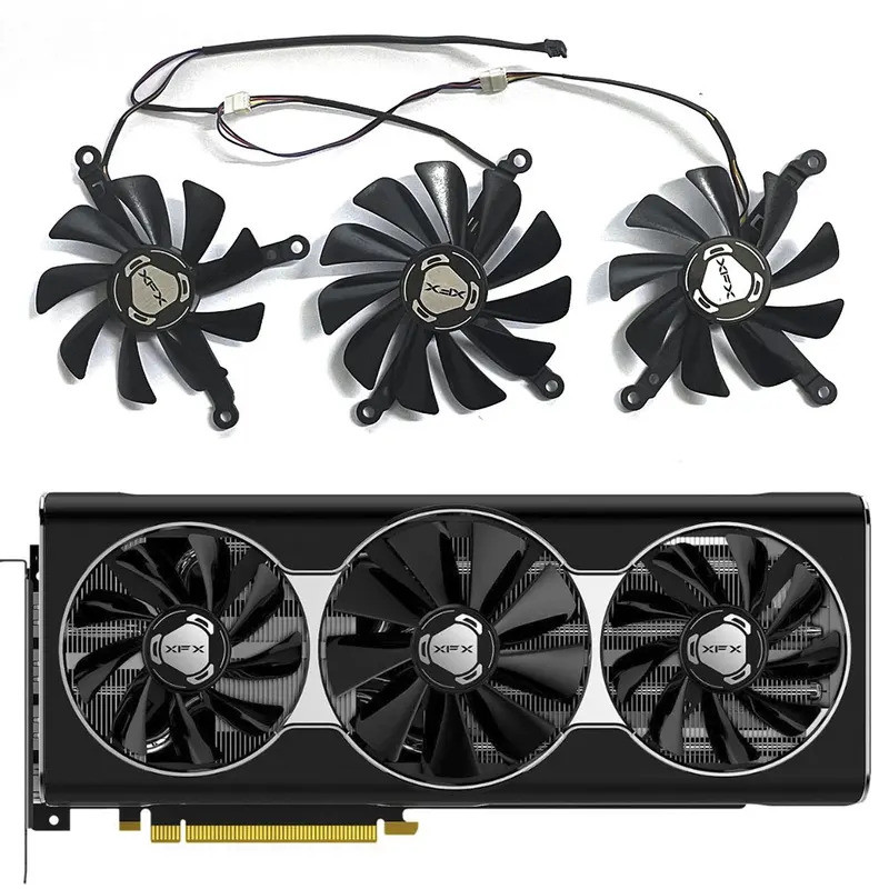 95 มม.85 มม.4pin CF1010U12S XFX RX 5700 XT GPU FanFor XFX RX 5600 XT RX 5700 RX 5700 XT กราฟิกการ์ดพ