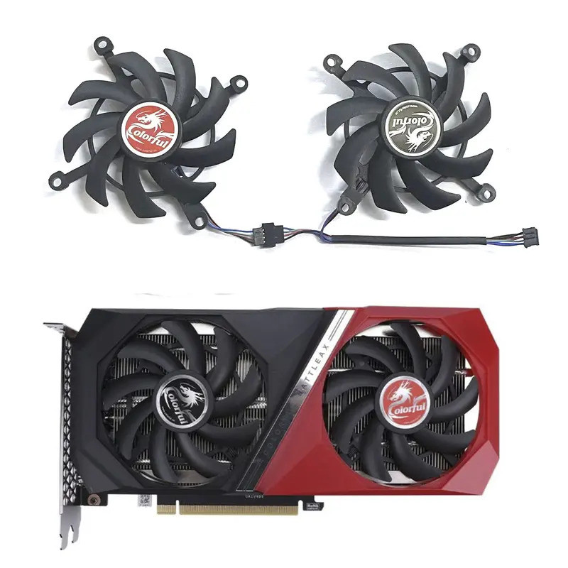 สําหรับ GeForce RTX 3060 Ti RTX3060 NB DUO 12G V2 LV กราฟิกการ์ด 4PIN 85 มม. RTX 3060 TI GPU พัดลม