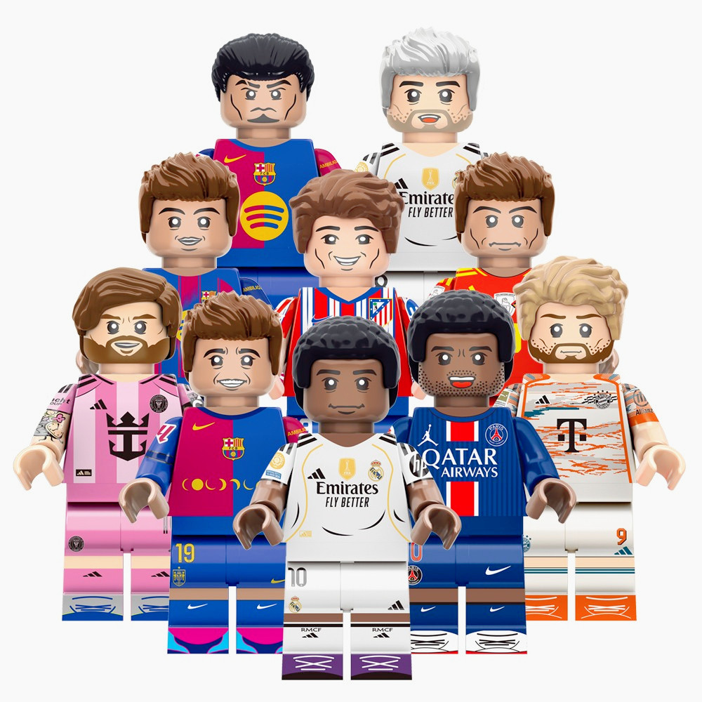 Super Star ผู้เล่นฟุตบอล Yamal Kane Alvarez Dembele Mbappe Valve Building Blocks ตัวเลขของเล่น