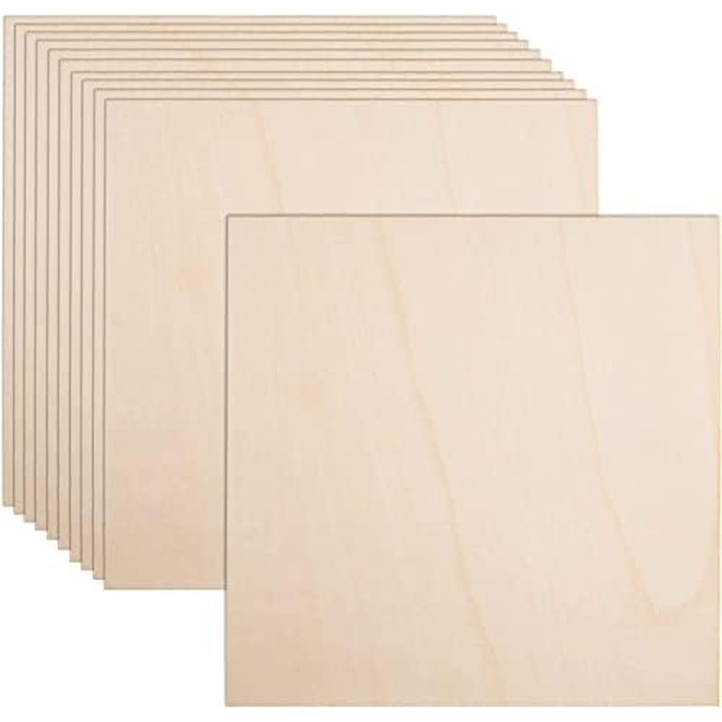 AWIZOM 12 Pack Basswood Sheets for Crafts-12 x 8 x 1/8 Inch- 3mm Thick Plywood Sheets with Smooth Su
