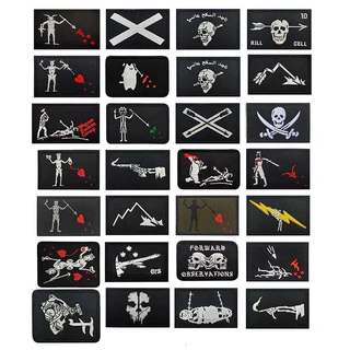 ธงโจรสลัด, FOG ส่งต่อสังเกตเสื้อผ้าป้าย,Blackbeard Skull Heart ปัก Applique ยุทธวิธีสัญลักษณ์ Hook Loop แพทช์หัวเข็มขัดตะขอ