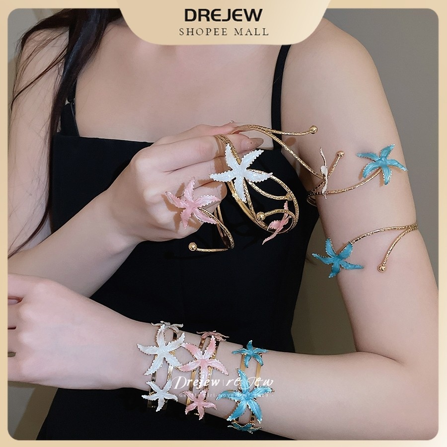 DREJEW กำไลข้อมือ & กำไลแขน ดาวทะเลโลหะหยดน้ำมัน สไตล์ยุโรปอเมริกันวันหยุด ดีไซน์พิเศษหรูหรา แฟชั่น อเนกประสงค์