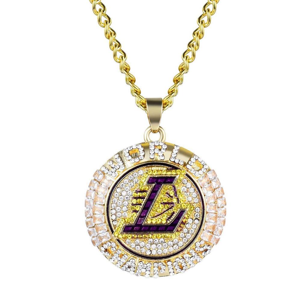 2020 Lakers Los Angeles Crown สร้อยคอจี้ James จี้ Hip Hop ผู้ผลิตเครื่องประดับ [Syf]