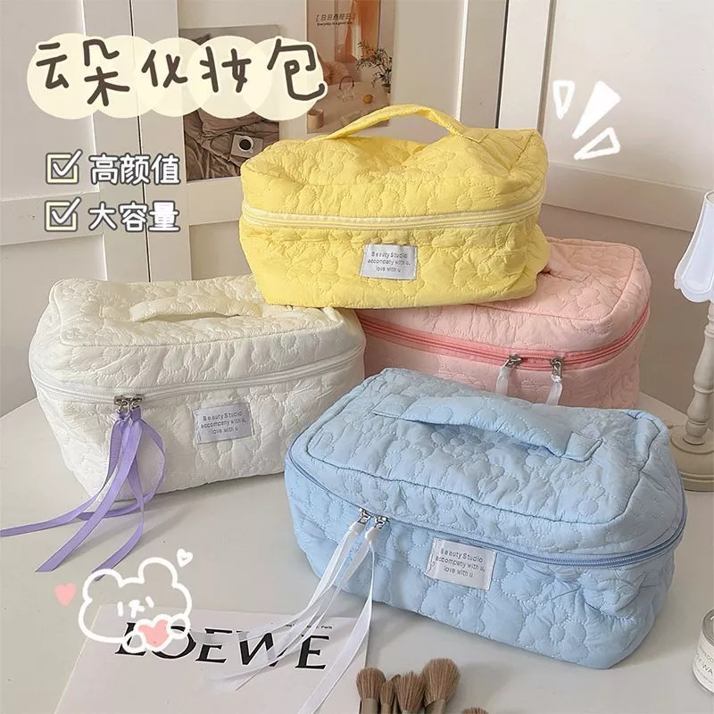 Ins Style Candy Color Cosmetic Bag Large Travel Storage Cosmetic Bag High-Value Outing Portable Portable Portable Storage Box