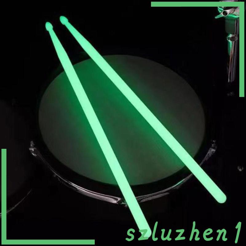 [Szluzhen1] 2 ชิ้น Light up Drum Sticks Luminous Drum Sticks สําหรับผู้เริ่มต้นผู้ใหญ่เด็กสีเขียว
