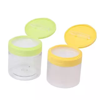 [Bestgogo-t] 200-350ml เมคอัพรีมูฟเวอร์ Pad Jar พร้อมแหนบรอบขวดคอนเทนเนอร์ใสขวดเปล่าปากกว้าง Flap ขวดโลชั่นเก็บ