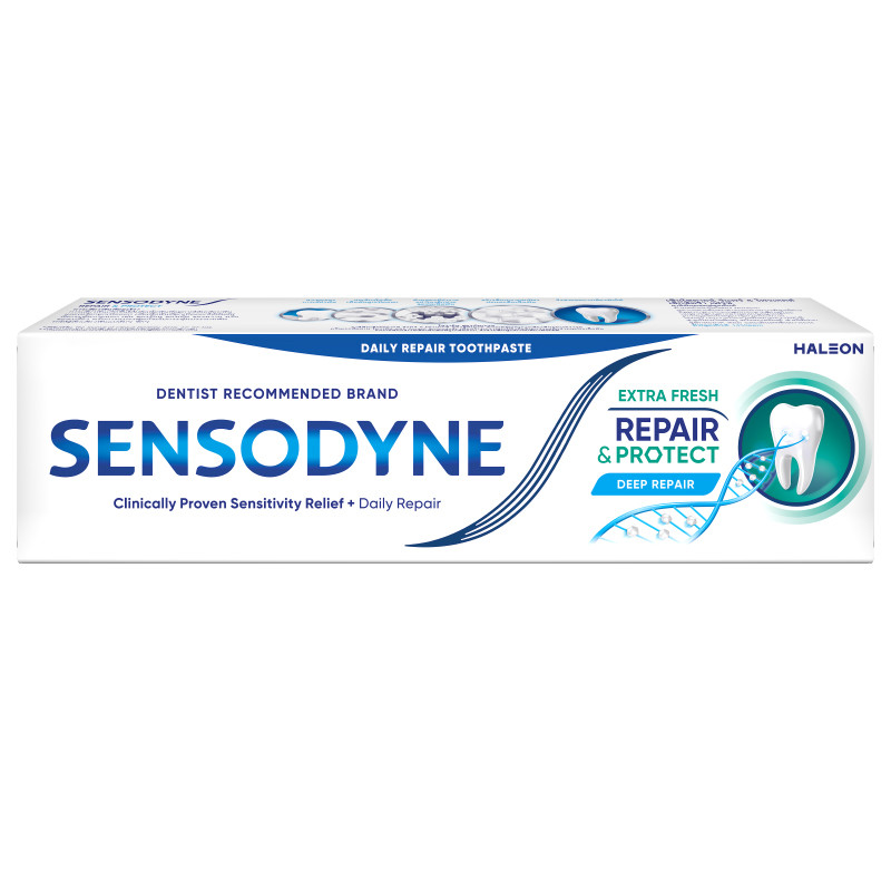 เซ็นโซดายน์ยาสีฟันรีแพร์แอนด์โพรเทคท์100ก Sensodyne Repair and Protect Toothpaste 100g [หมายเลขบาร์โค้ด 8851007199332 ]