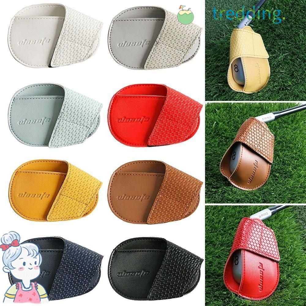 TREDDING491 Golf Iron Headcovers, ฝาครอบหัวไม้กอล์ฟหนัง PU ที่ทนต่อการสึกหรอ, อุปกรณ์ฝึกซ้อมกอล์ฟกันน้ํากันฝุ่น Golf Wedges Head Cover