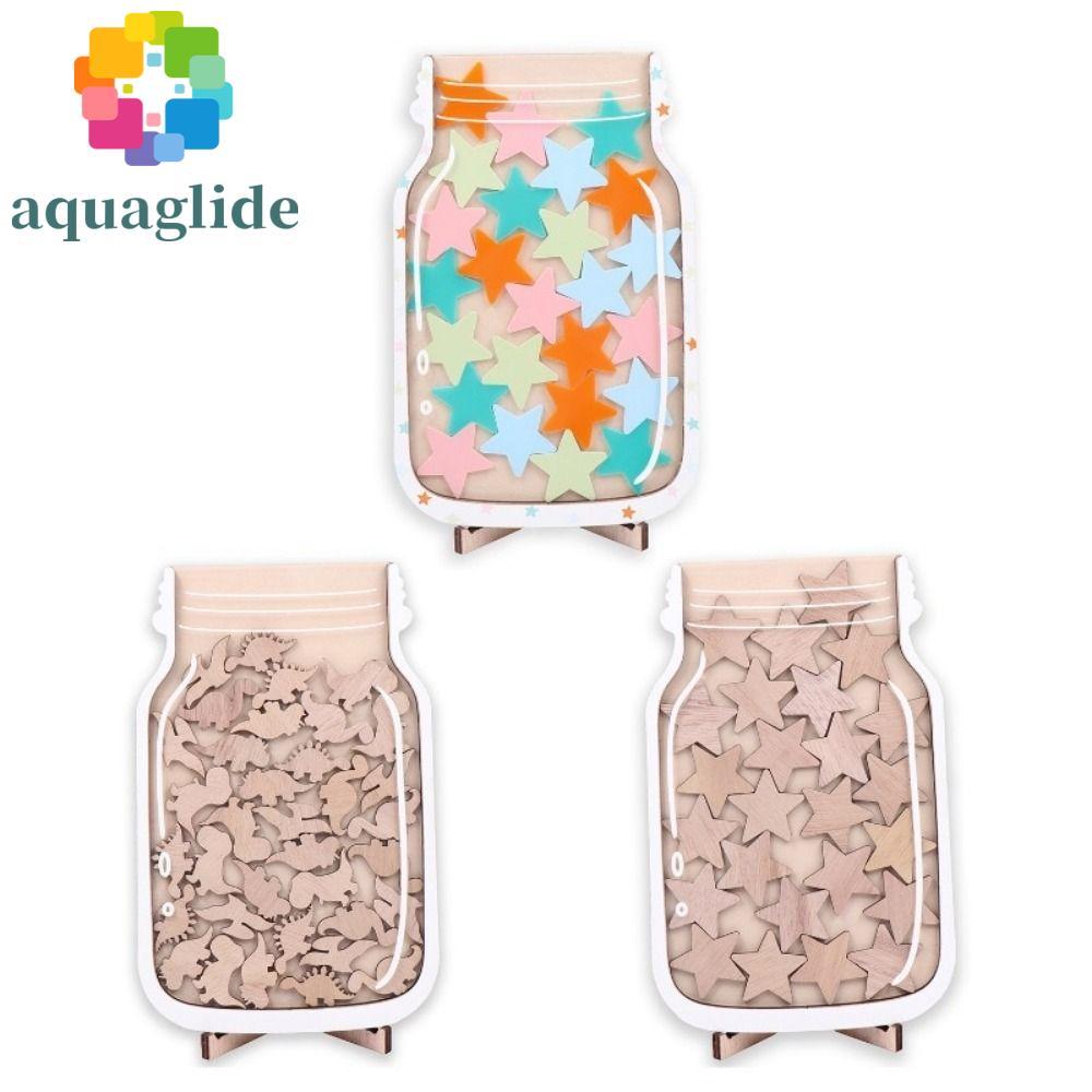 AQUAGLIDE Kids Star Reward Jars, Invidation Cartoon Positive Beahavior Rewards Jar, Wooden Good Beah
