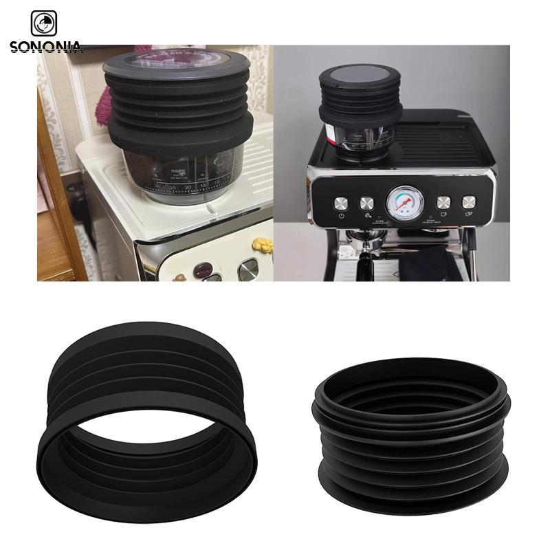 SONONIA สีดําซิลิโคน Bellow ฝาปิดสําหรับเดี่ยวเครื่องบดกาแฟ Espresso Machine Beans Blowing เครื่องมือ