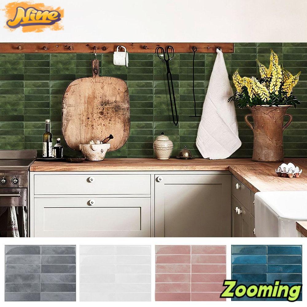 ZOOMING วอลล์เปเปอร์, สติ๊กเกอร์ติดผนังกระเบื้องกาวในตัวกันน้ํากันความชื้น, ฟิล์มป้องกันเคาน์เตอร์ DIY Anti Fouling รูปลอกผนังทนความร้อน