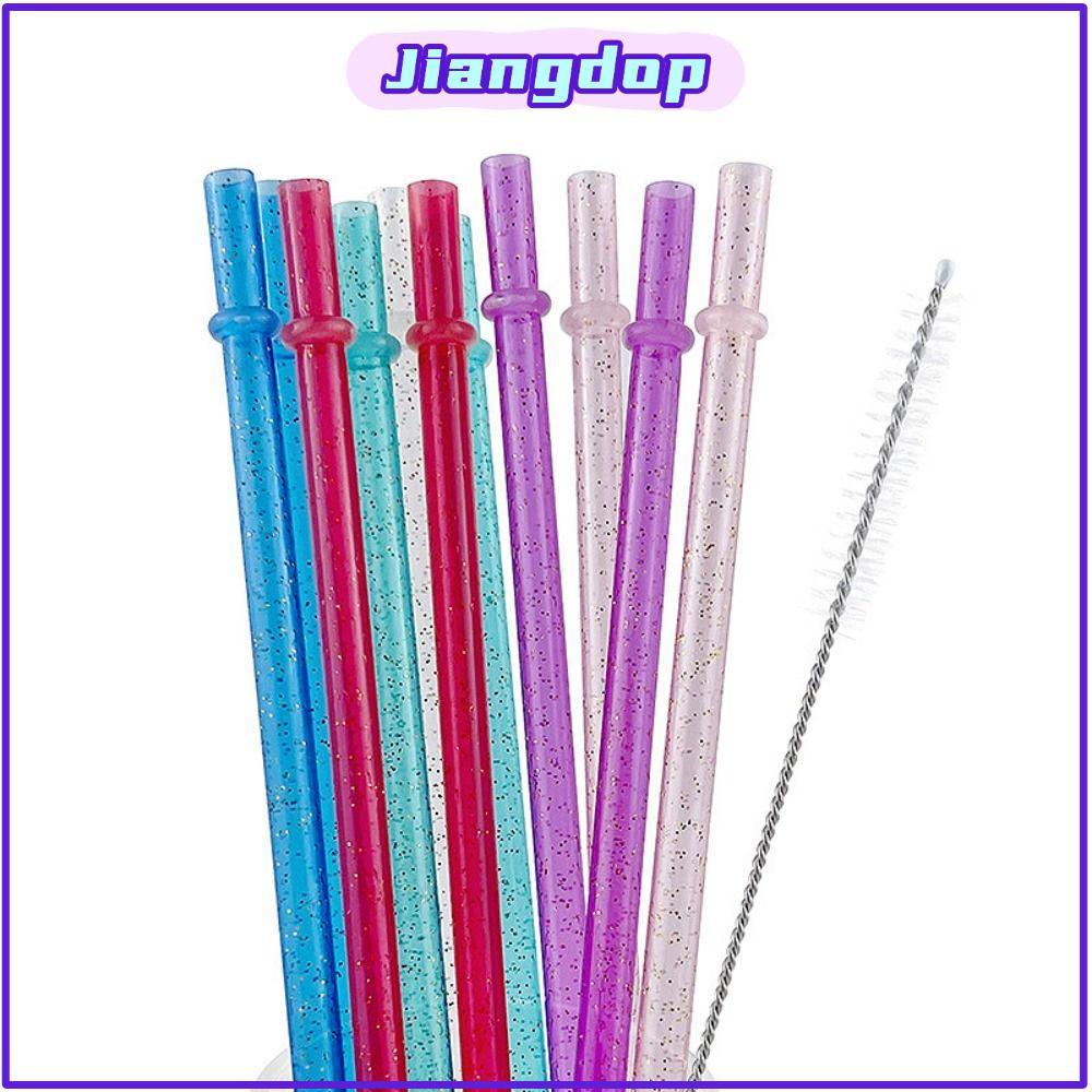 JIANG 12 + 1 รถถ้วยหลอด, รถ Travel ถ้วยฟางแบบพกพาผงทองหลอดพลาสติก, ของขวัญนํากลับมาใช้ใหม่ถ้วยอุปกรณ