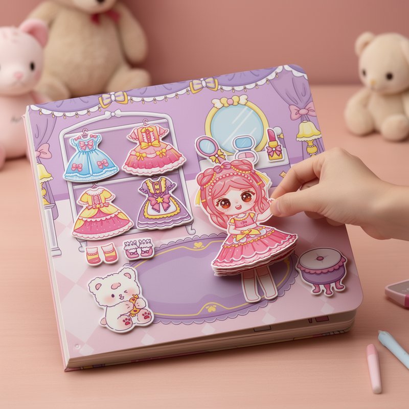 COD หนังสือแม่เหล็ก แต่งตัวตุ๊กตา ของเล่นเด็ก diy สมุดเงียบ เสริมพัฒนาการ เด็กผู้หญิง พกพาง่าย