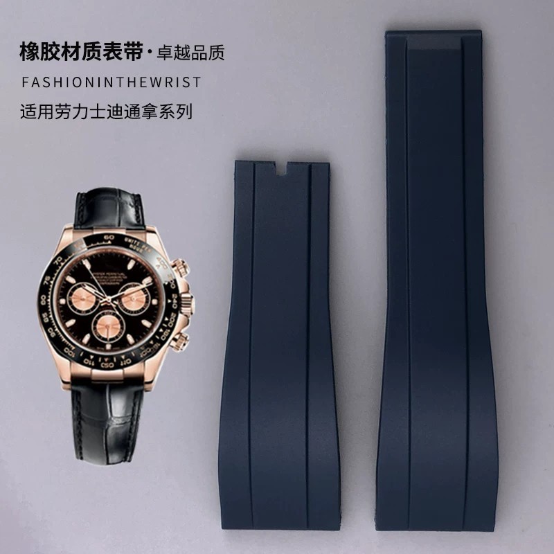 พร้อมสายยางป้ายฟลูออรีนเหมาะสําหรับเข็มขัด Rolex Daytona Old Style116519 116518 116599