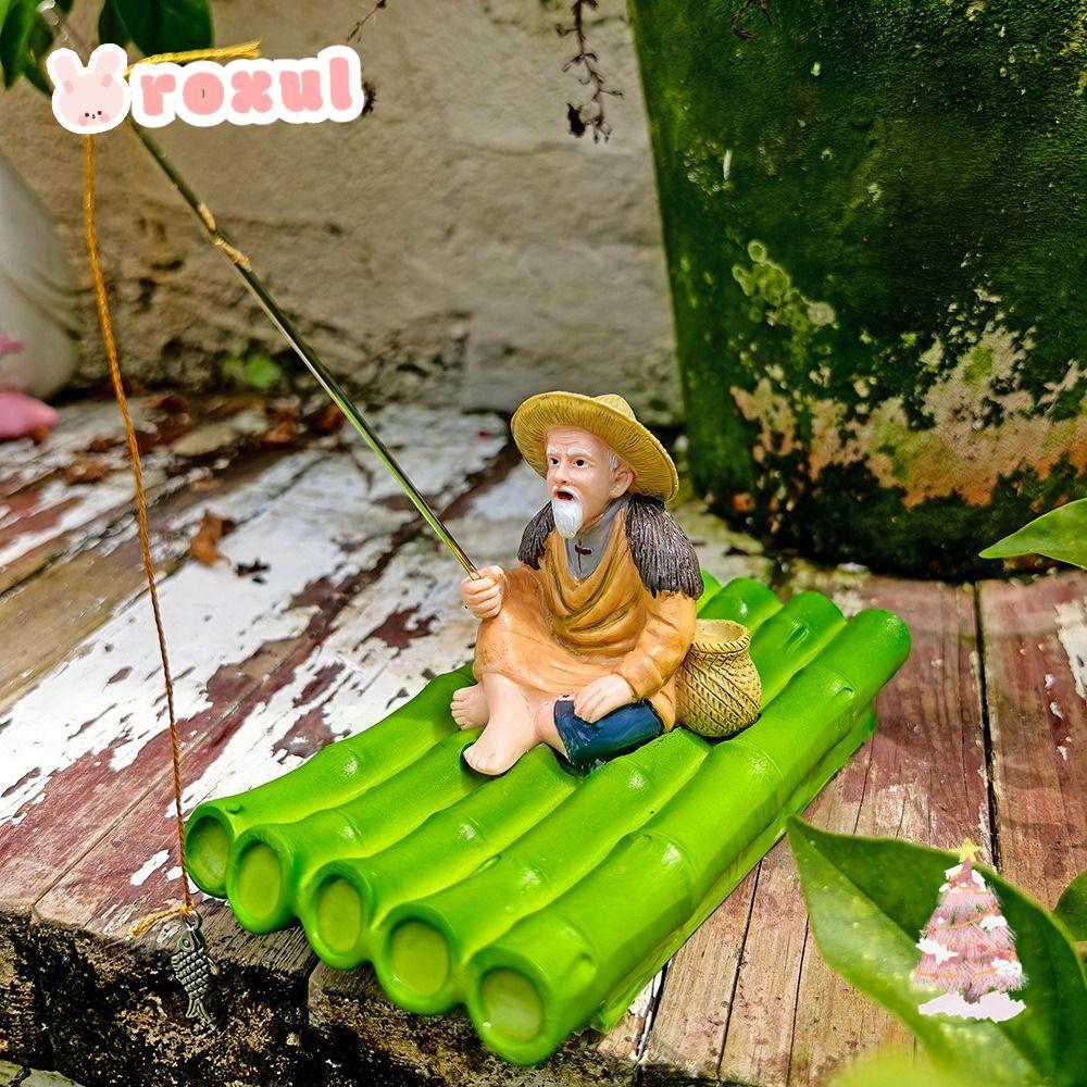 ROXUL Old Man เครื่องประดับตกปลา,โฟม PVC Jiang Tai Gong ตกปลา, Creative Floating ใบบัว DIY ตกแต่งตู้ปลา Rockery ภูมิทัศน์เครื่องประดับ