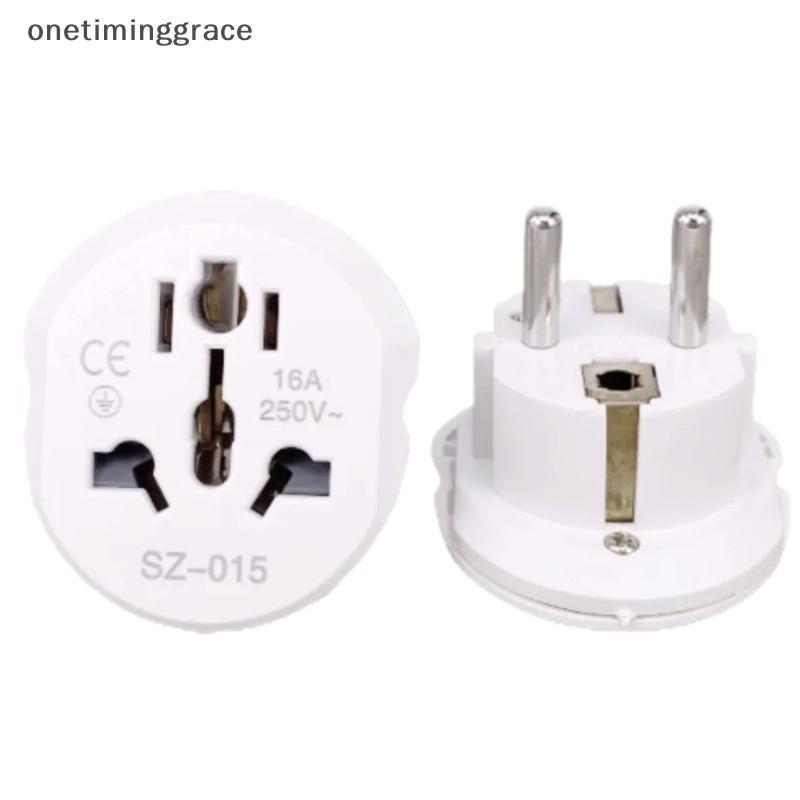 Onetiminggrace 16A Universal EU Travel Adapter Euro Converter UK US AU EU AC Power Soet Plug Travel Charger Adapter Converter 250V OMA
