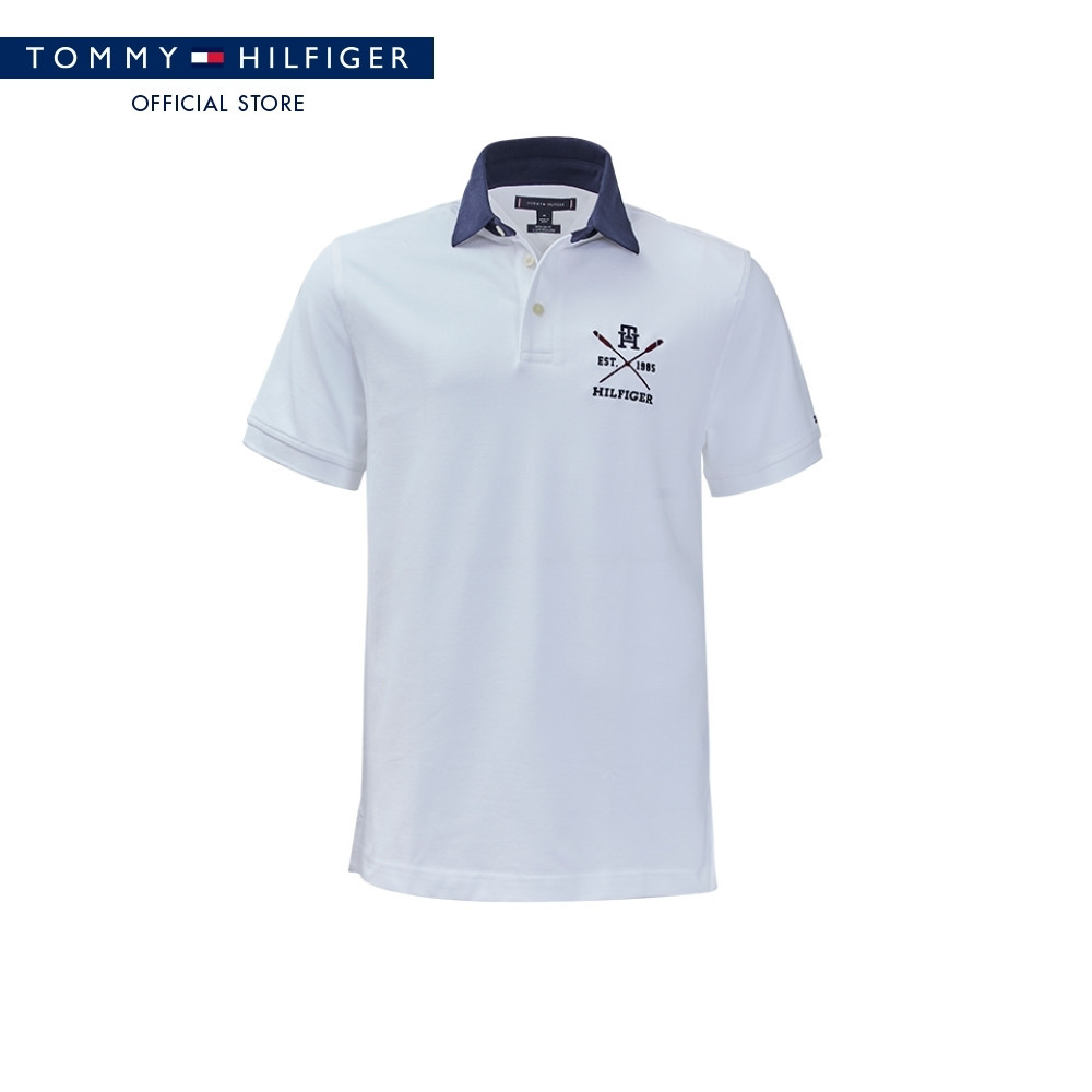[Special Collection]Tommy Hilfiger เสื้อโปโล ผู้ชาย รุ่น XM0XM05644 YCF – สีขาว – โปรปัง