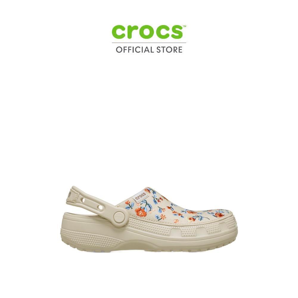 CROCS รองเท้าลำลองผู้ใหญ่ CLASSIC CRAFTED FLORAL CLOG รุ่น 212878-2MC - FRAPPE