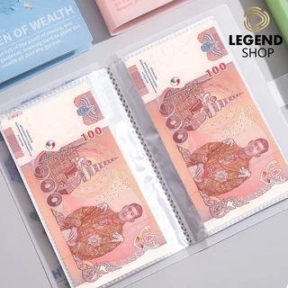COD ลายดอกไม้ สมุดออมเงิน 50 หน้า กระปุกออมสิน 100 โน๊ต ที่เก็บเงินสดและบิล แฟ้มใส่เงิน สมุดสะสมธนบัตร