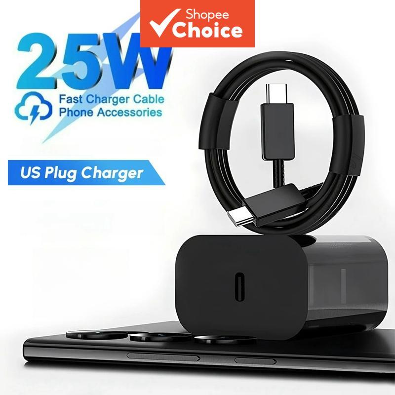 ที่ชาร์จเร็วพิเศษ 25W PD สําหรับสายชาร์จ 1 เมตร สําหรับ Samsung Galaxy S24 S25 Plus S21 S22 S23 Ultr