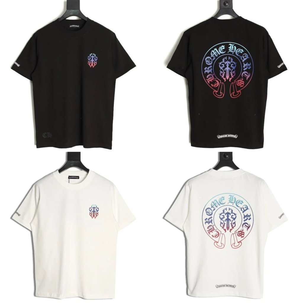 Ss Rokins แฟชั่นอินเทรนด์สไตล์เดียวกันจับคู่แขนสั้น ch คลาสสิกคู่สไตล์ chr0me เสื้อสบายๆสไตล์ใหม่กีฬ