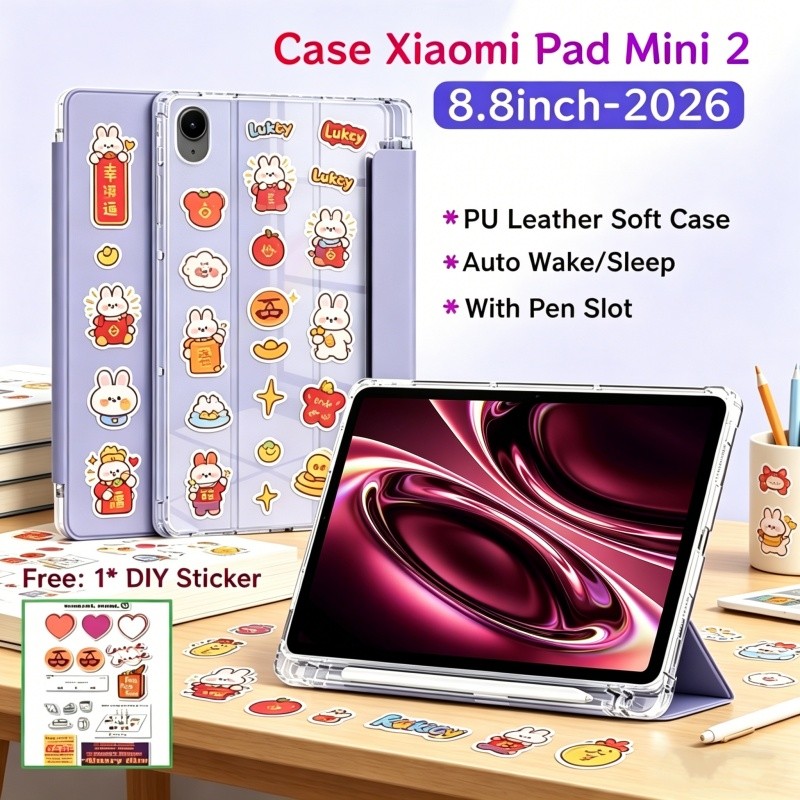 เคส Xiaomi Pad Mini 2 8.8 นิ้ว 2026 พร้อมช่องเสียบปากกาเคสแม่เหล็ก Xiaomi Pad Mini 2 ฝาครอบด้านหลังโ