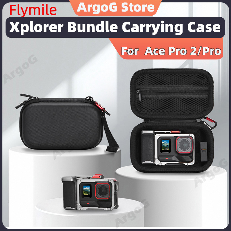 Flymile Xplorer Bundle กระเป๋าถือสําหรับ Insta360 Ace Pro 2 แบบพกพา Street Handle Kit กระเป๋าเก็บ Ca