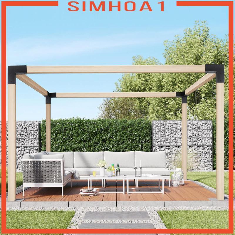 [Simhoa1] 4x Pergola Brackets DIY ขาตั้งไม้ยกระดับ Weatherproof Outdoor Pergola ฮาร์ดแวร์พร้อมสกรู 4