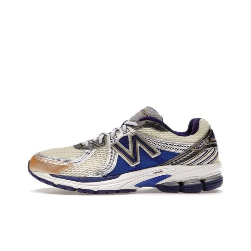 สินค้าแท้อย่างเป็นทางการ New Balance NB 860 V2 "สีกากีสีฟ้า "รองเท้ากีฬา ML860AM2 ขายร้อน SO81