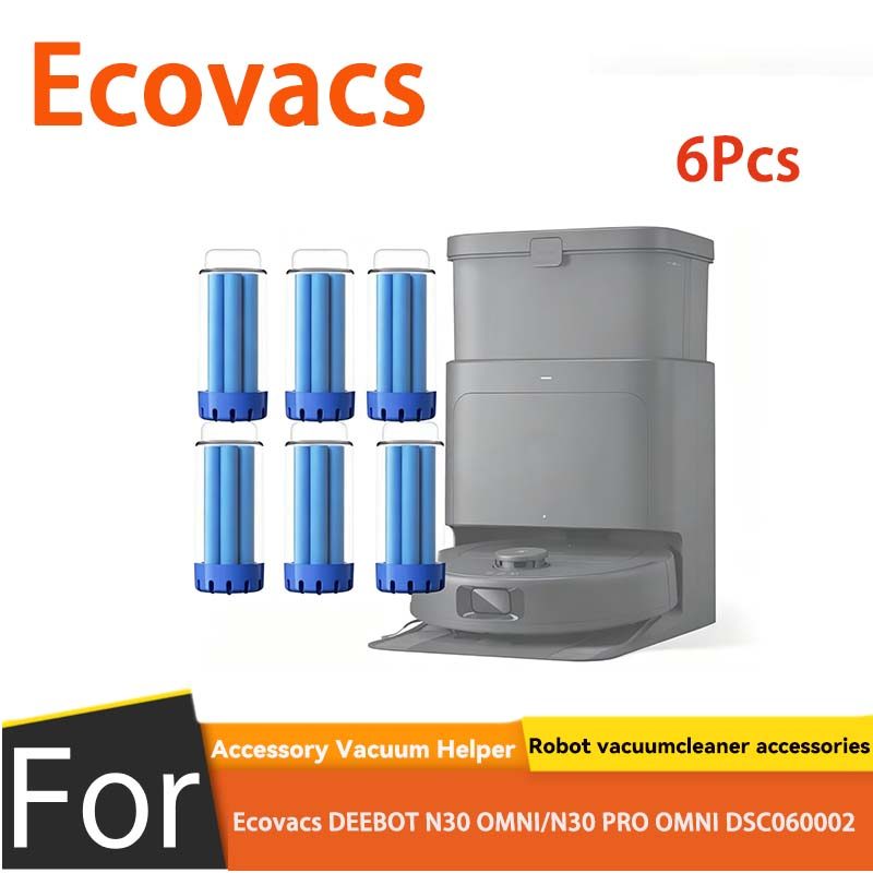 สําหรับ Ecovacs DEEBOT N30 OMNI / N30 PRO OMNI DSC060002 ผงซักฟอกเนื้อแข็งสีฟ้า(6ชิ้น)