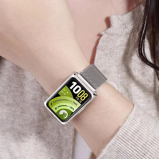 สายนาฬิกาทำจากสแตนเลสสตีล พร้อมตัวล็อกแม่เหล็ก ใช้ได้กับ Huawei Band 11/11 Pro